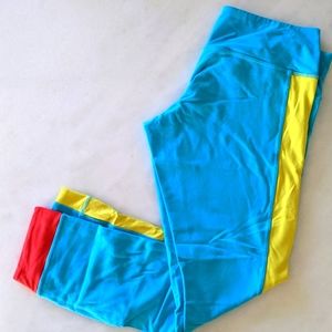 Bright blue Asymmetrical Lululemon Yoga Capris